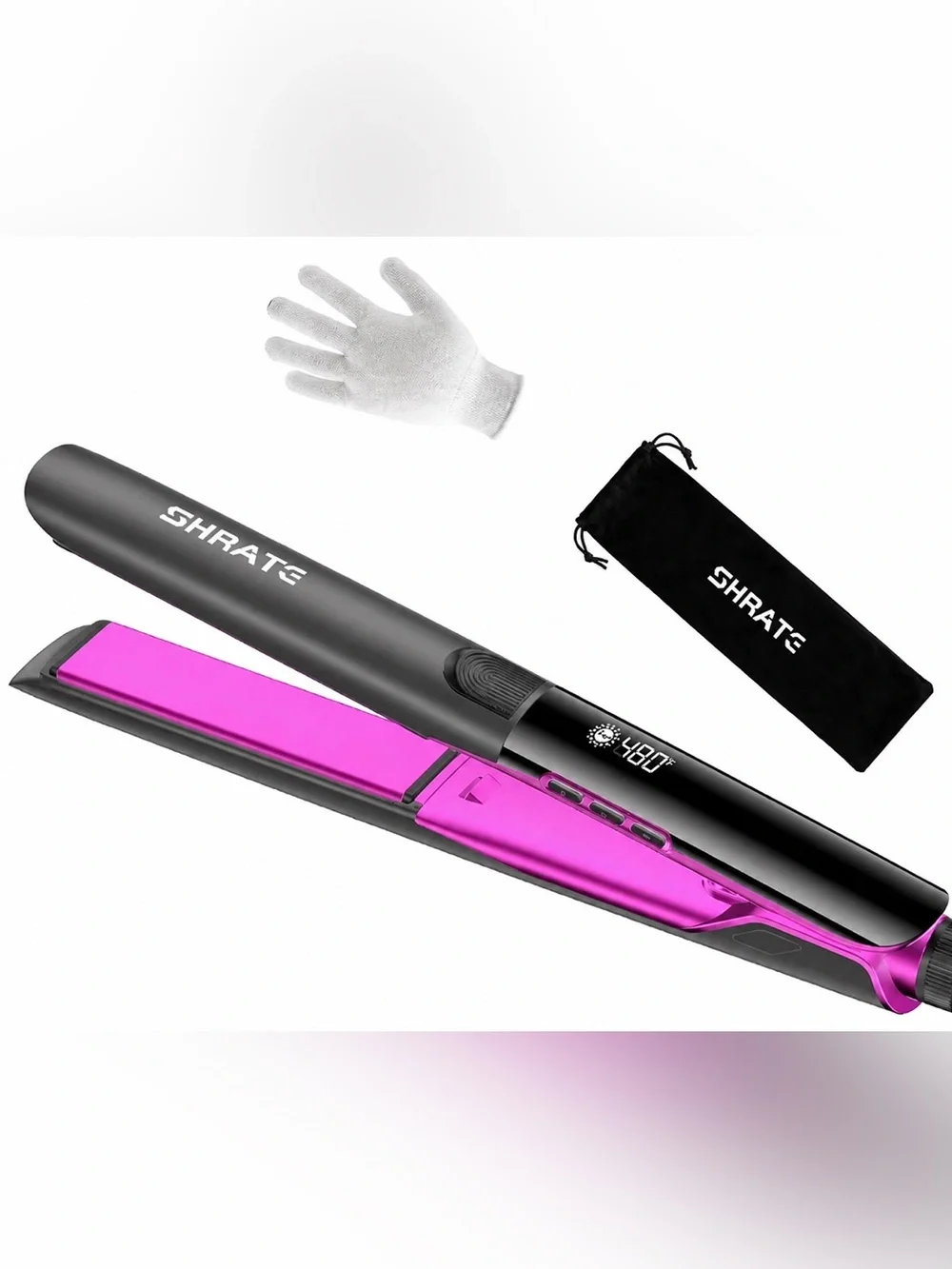 🆕 SHRATE 2-in-1 Flat Iron Hair Straightener & Curler 1.2” (18 secs Fast Heat) 💖✨